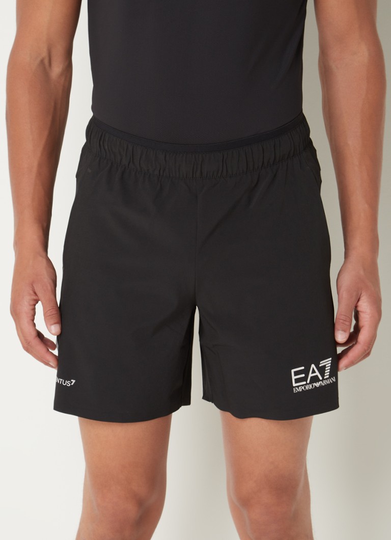Armani - Trainingsshorts met logoprint en steezakken  - Zwart