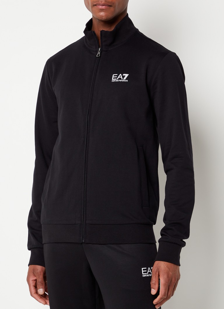 Armani - Trainingsvest met logo en steekzakken  - Zwart