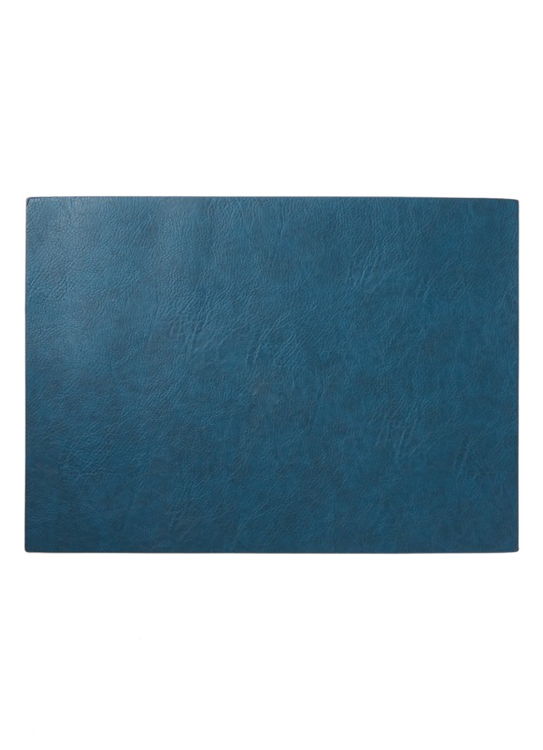 ASA - Placemat van leer 46 x 33 cm  - Middenblauw