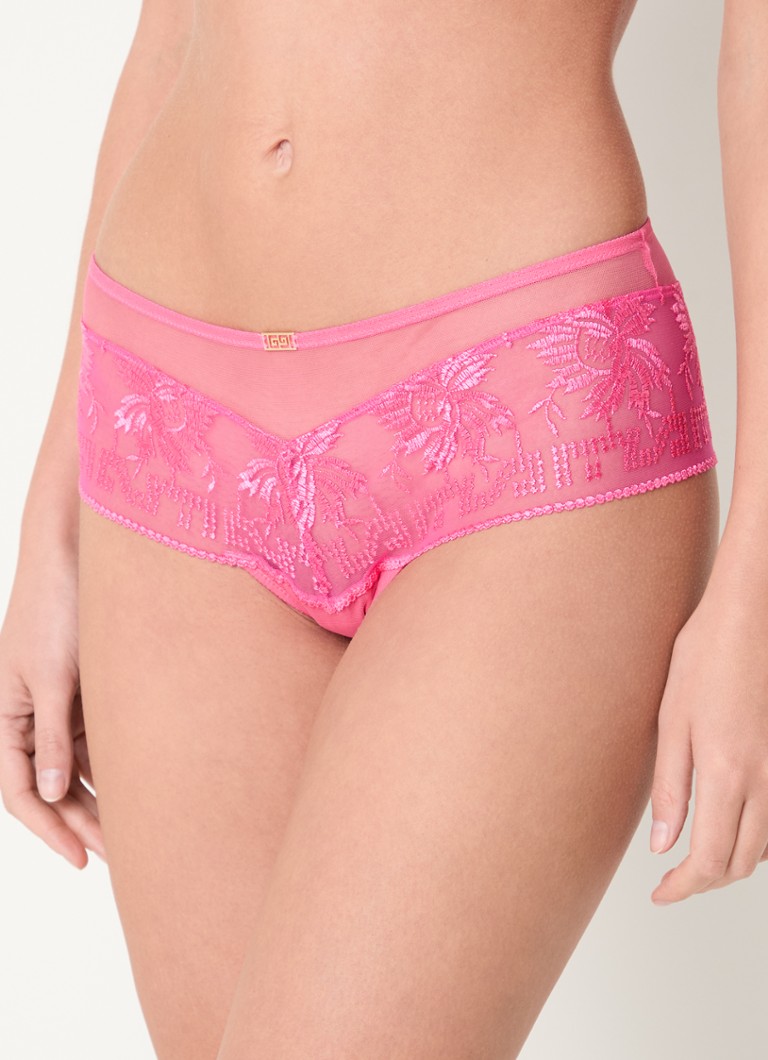 Aubade - Rules Of Attraction tanga van mesh met borduring - Roze
