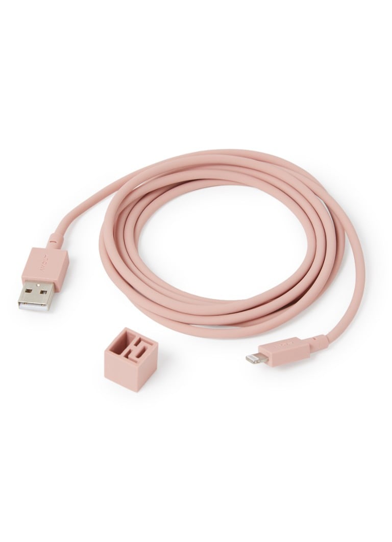 Avolt - Cable 1 USB A naar Lighting 1,8 meter - Lichtroze