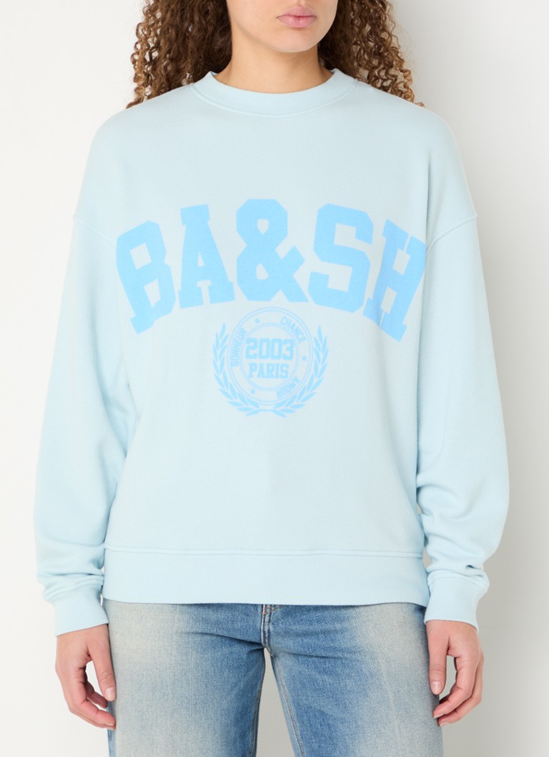 ba&sh - Benjamin sweater met logoprint - Lichtblauw