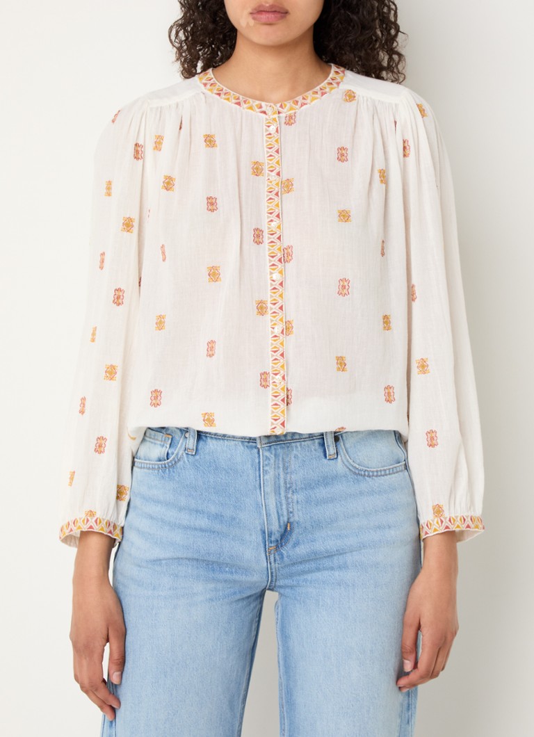 ba&sh - Daphne blouse met borduring - Gebroken wit