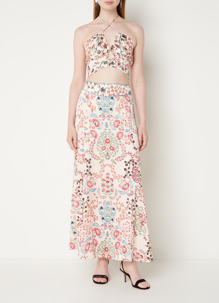 Ba Sh Haut A Crop Giulia Avec Imprime Floral Et Detail Decoupe De Bijenkorf