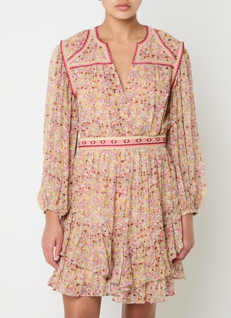 ba&sh - Loly semi-transparante mini tuniekjurk met bloemenprint - Roze