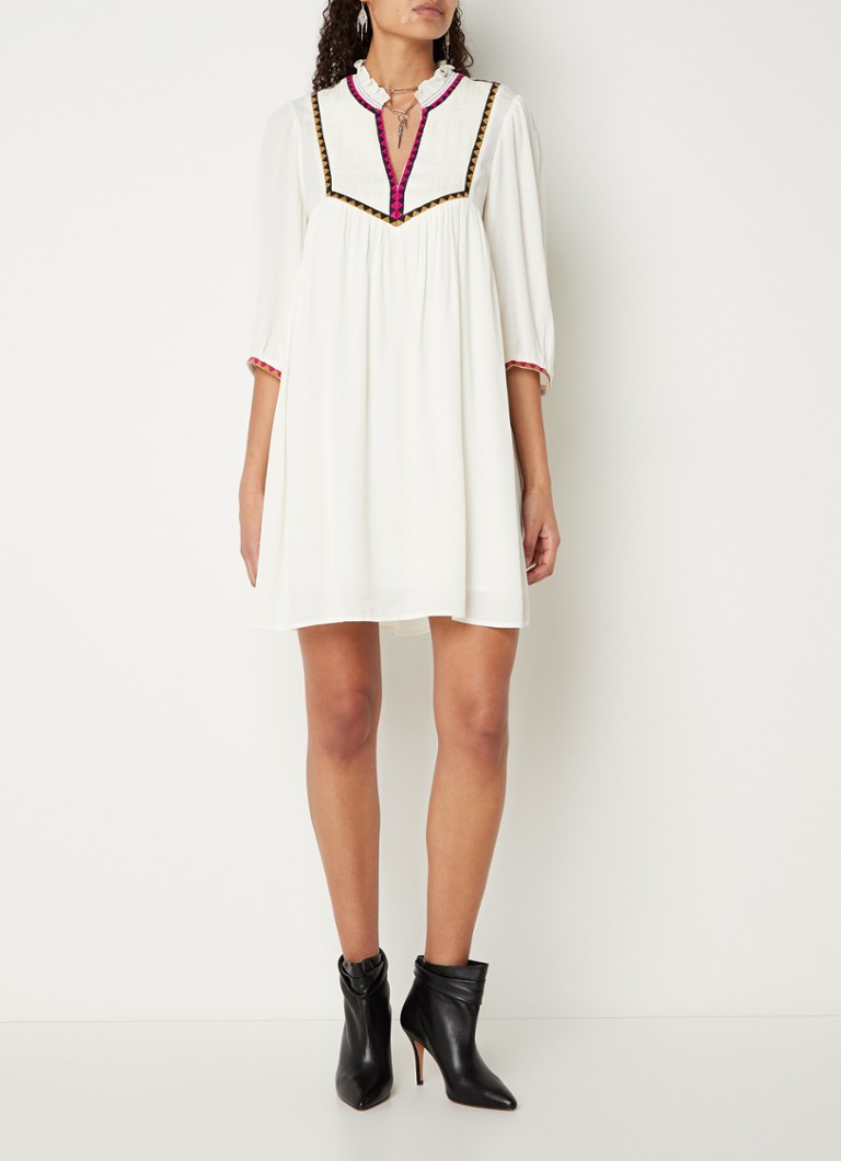 Ba Sh Mini Robe Tunique En Crepe Tilly Avec Broderie De Bijenkorf