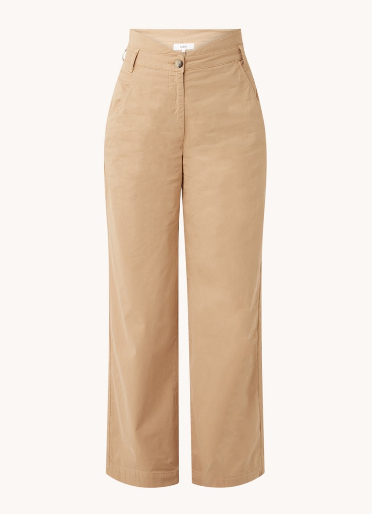Ba Sh Pantalon Garcon Taille Haute Coupe Large Avec Ceinture Beige De Bijenkorf