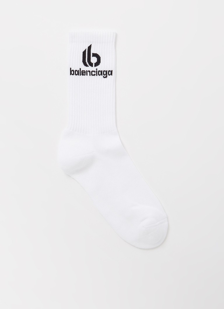 Balenciaga - Chaussettes de sport avec logo  - Blanc