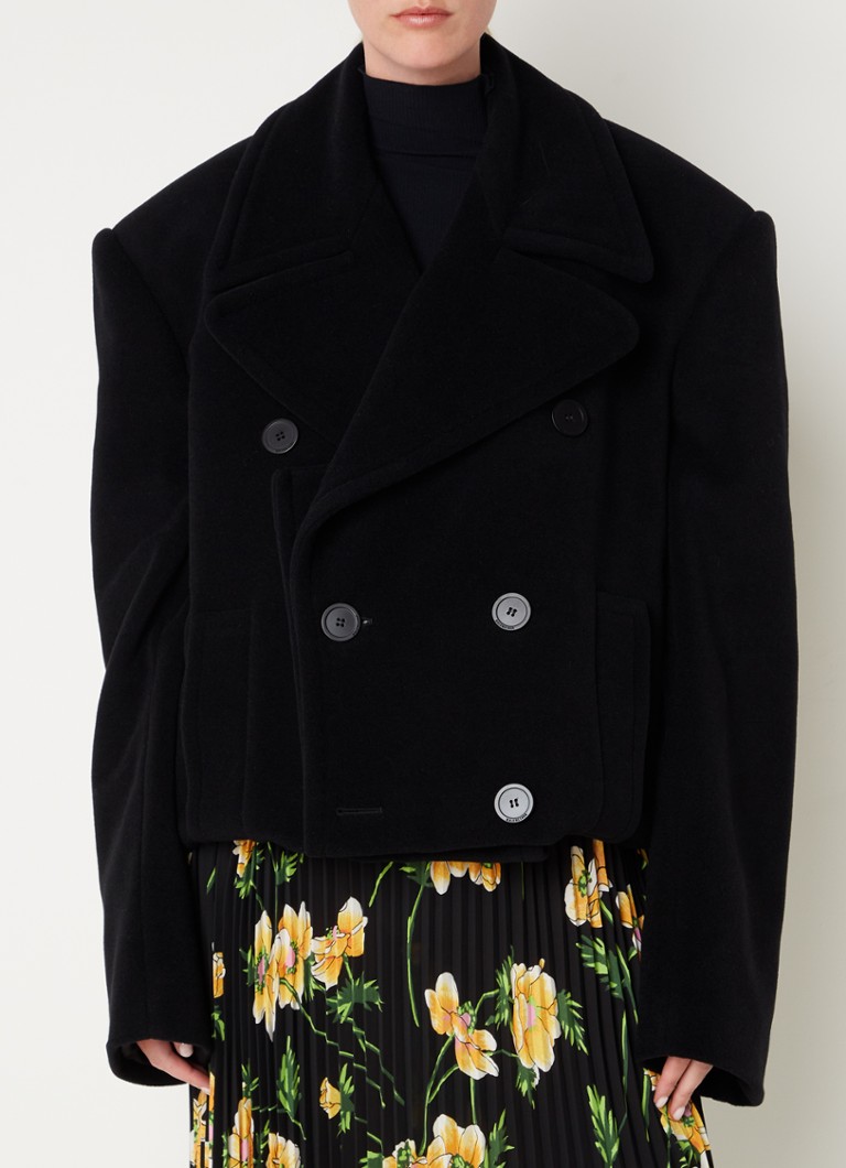 Balenciaga - Folded oversized mantel van kasjmier - Zwart