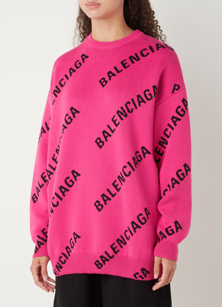 Balenciaga Logo Balenciaga Trui Roze Balenciaga Oversized T-shirt