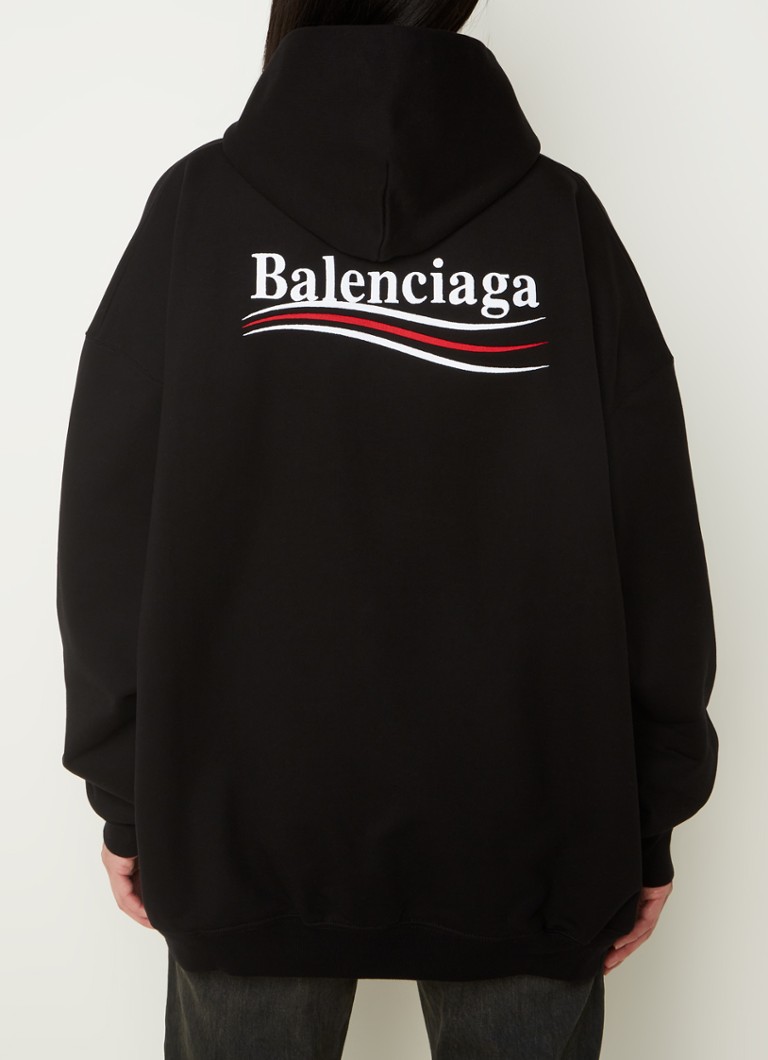 Balenciaga - Oversized hoodie met logo- en backprint - Zwart