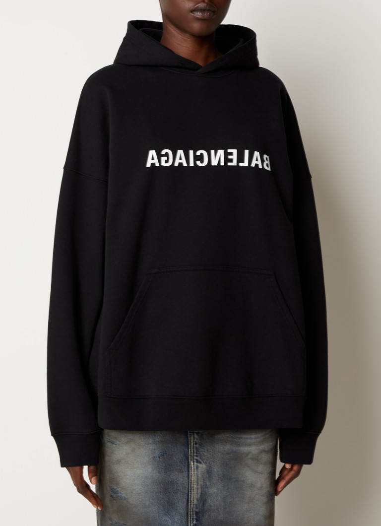 Balenciaga - Oversized hoodie met logoprint - Zwart