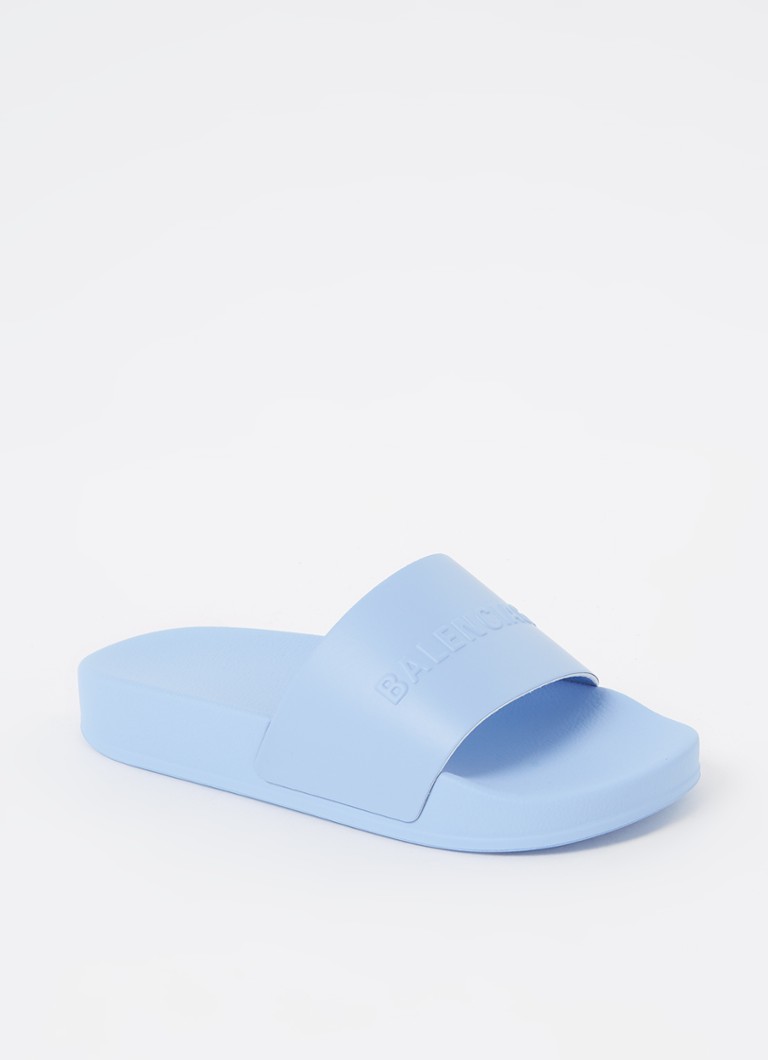 Balenciaga - Slipper met logo - Lichtblauw