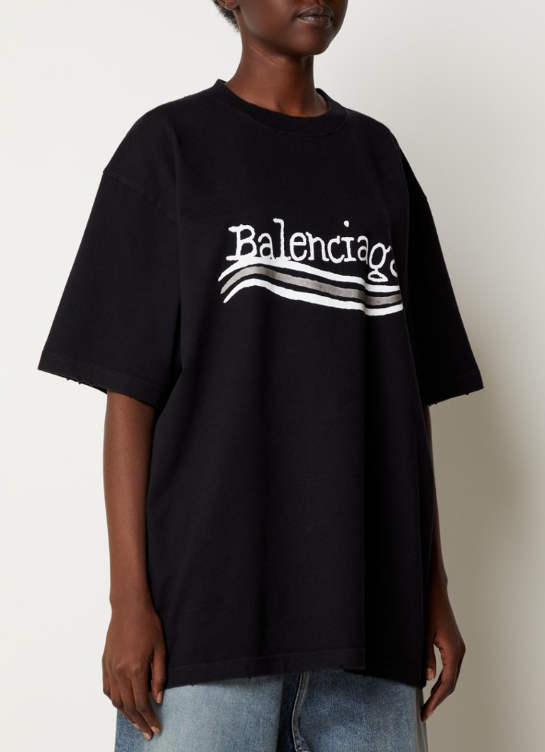 Balenciaga - T-shirt met logo- en backprint - Zwart
