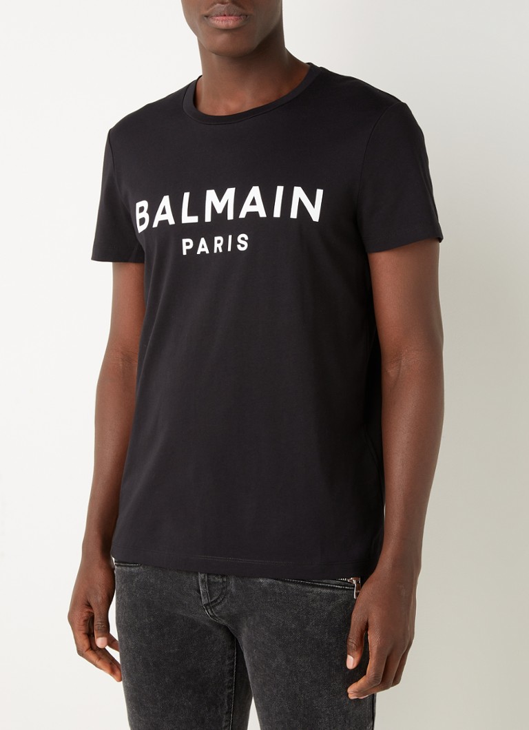 . oortelefoon Amerika Balmain T-shirt met logoprint • Zwart • deBijenkorf.be
