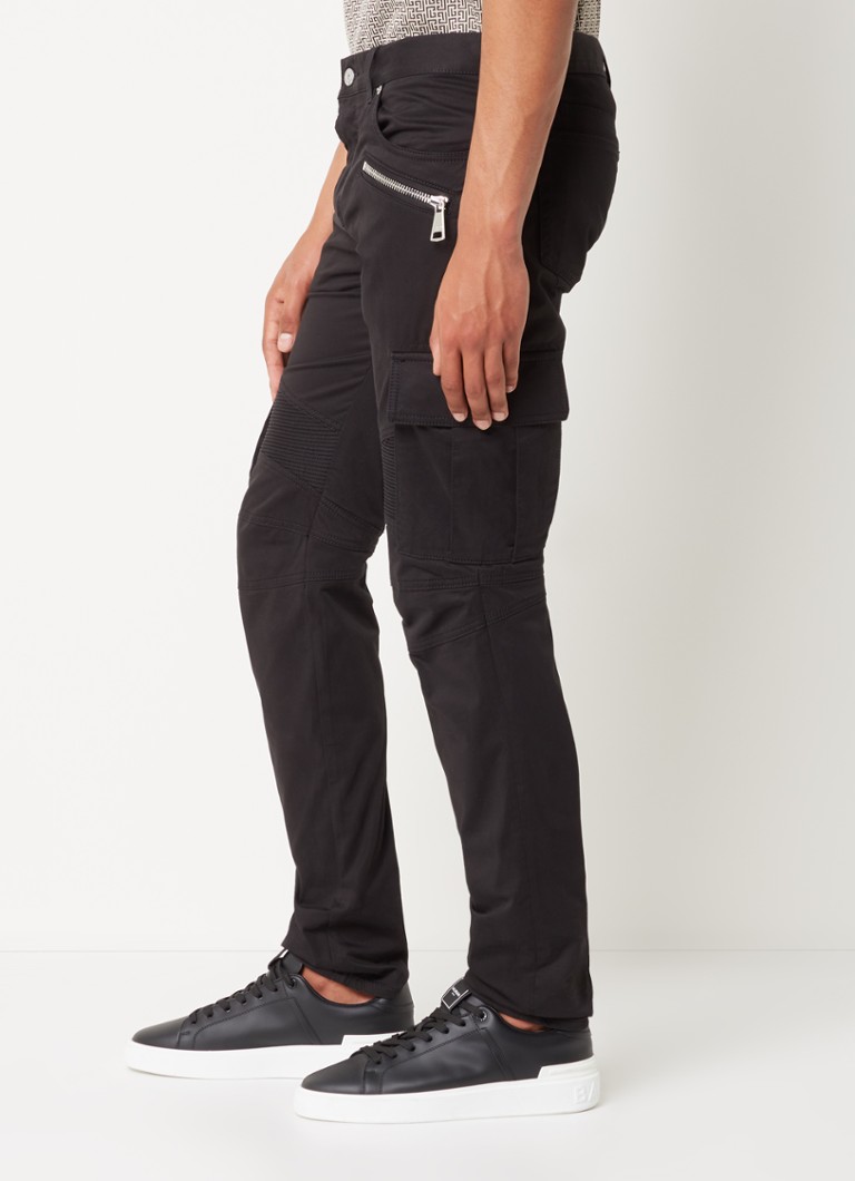 Balmain Tapered fit cargo broek met ritszakken • Zwart •