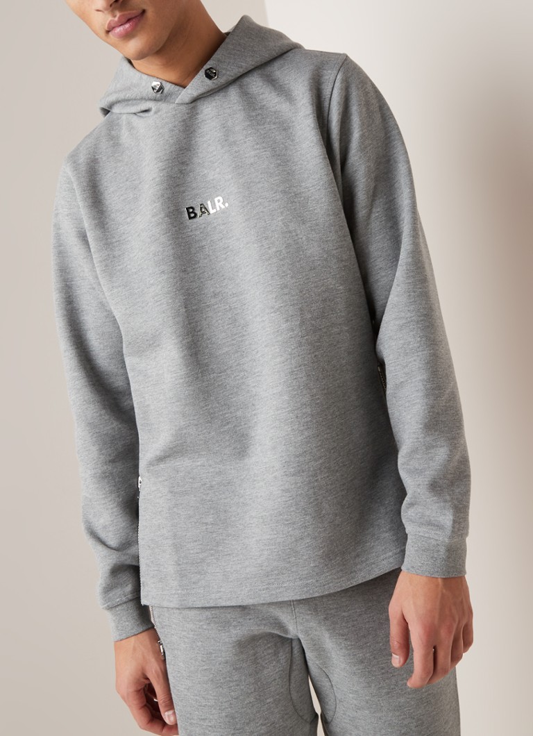 BALR.  - Q-Series hoodie met ritsen en logo-applicatie - Grijsmele