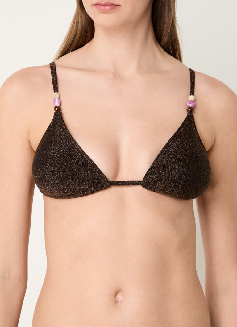 Becksöndergaard - Beam Bella triangel bikinitop met uitneembare vulling - Chocoladebruin