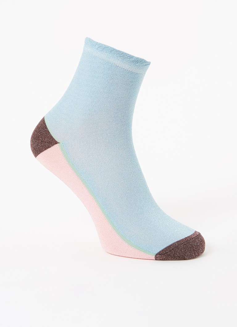 Becksöndergaard - Blocka sokken met lurex  - Lichtblauw