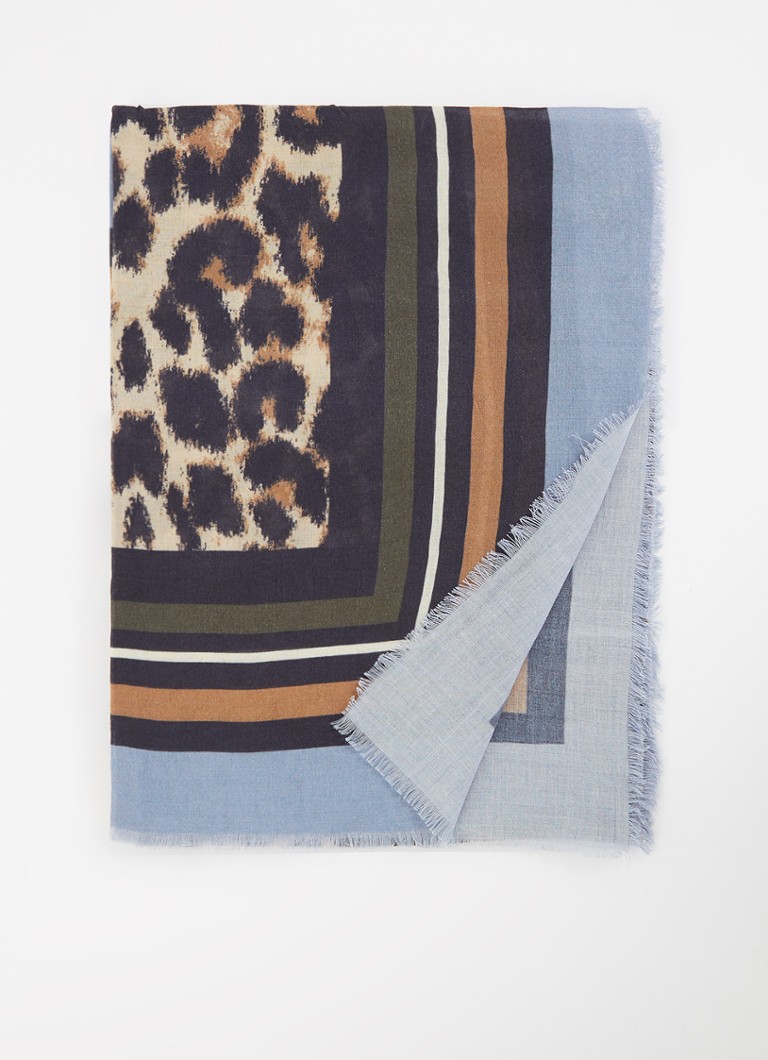 Becksöndergaard - Leoanna Como sjaal met panterprint 110 x 110 cm  - Multicolor