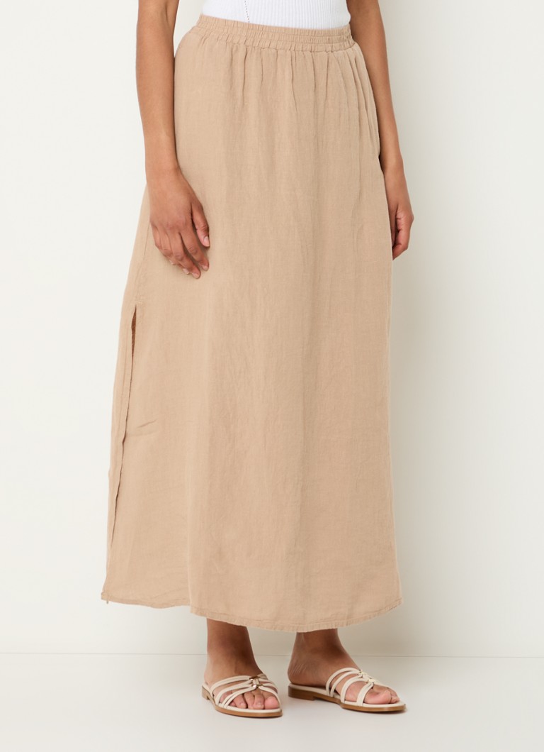 Bellamy Ize midi rok van linnen • Beige •