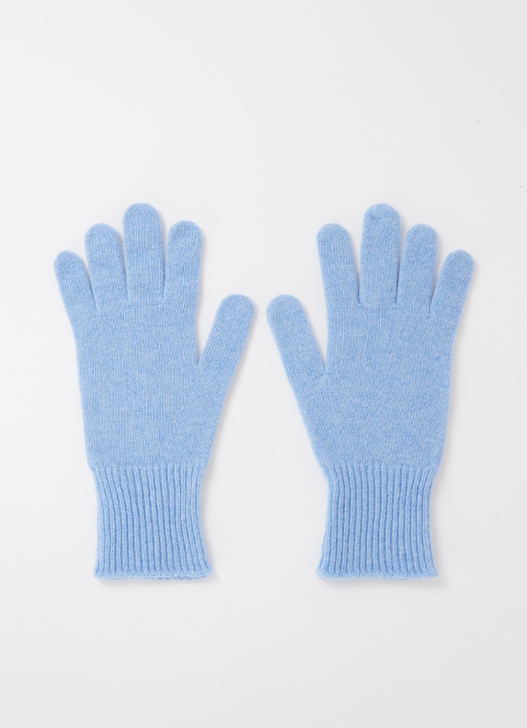 Benetton - Fijngebreide handschoen van wol  - Blauwgrijs