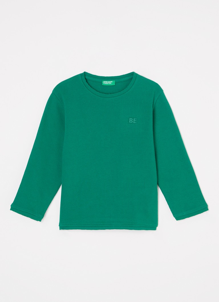 Benetton - Fijngebreide pullover met logo - Groen