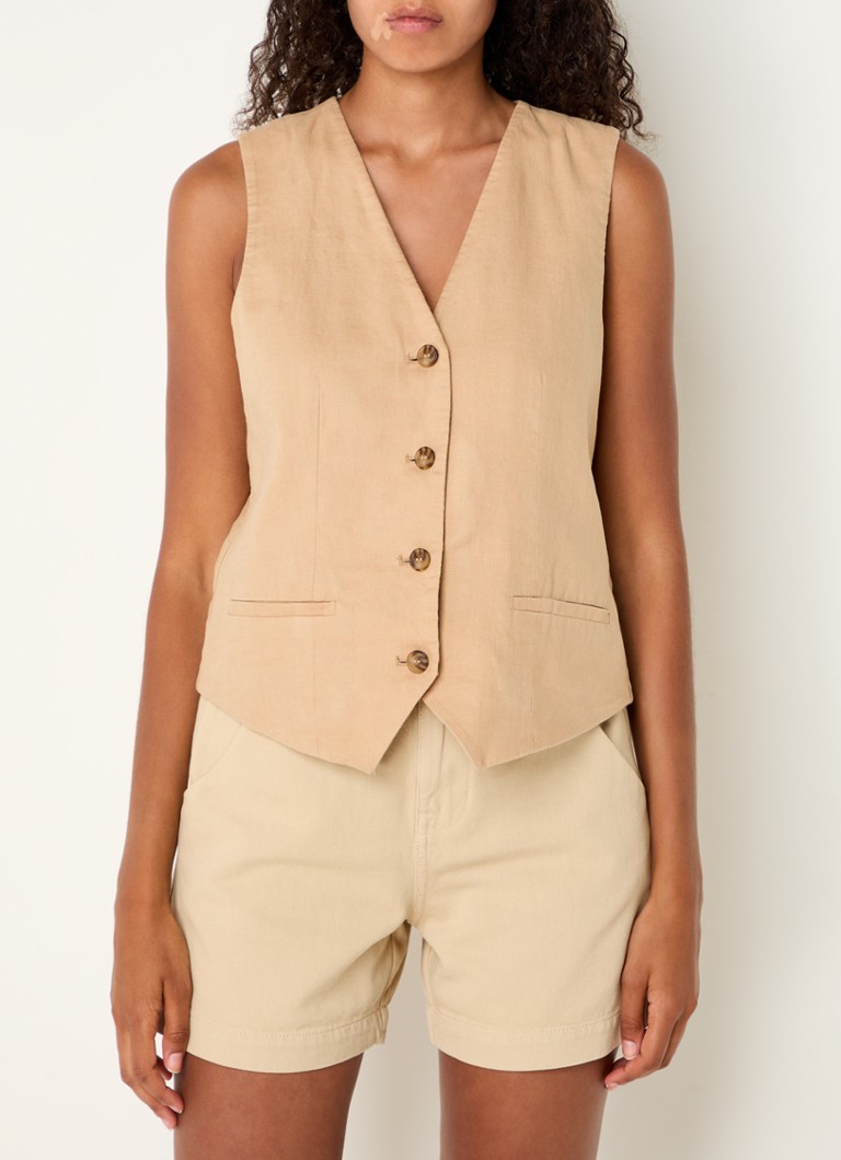 Benetton - Gilet van linnen - Camel