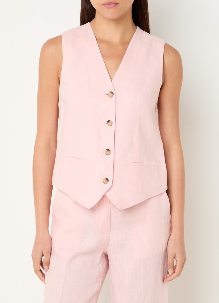 Benetton - Gilet van linnen - Roze