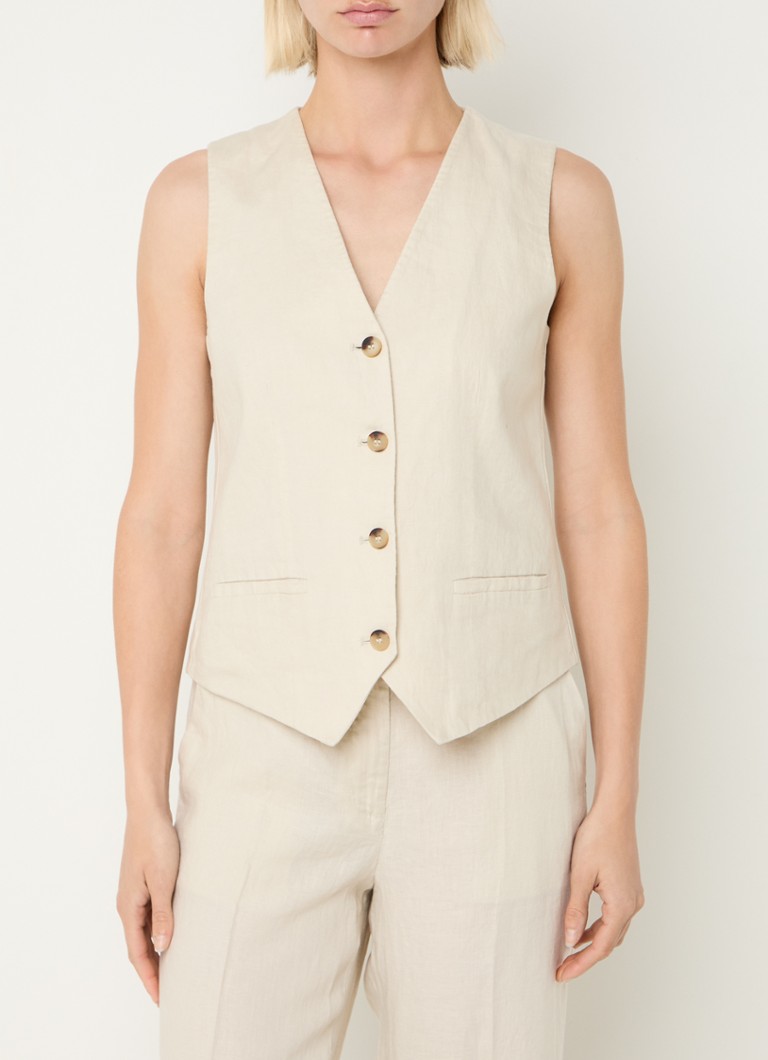 Benetton - Gilet van linnen - Zand