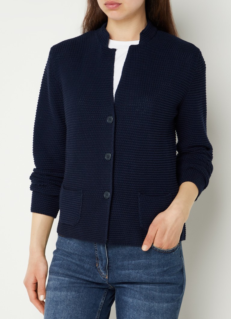 Indicode Heren Anaheim Cardigan | Gebreid vest met 2 opgestikte zakken Dk Grey L