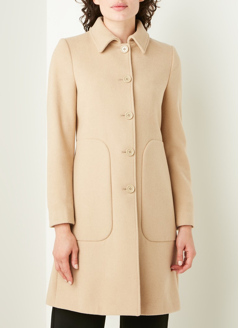 Benetton Mantel In Wolblend Met Steekzakken Beige De Bijenkorf