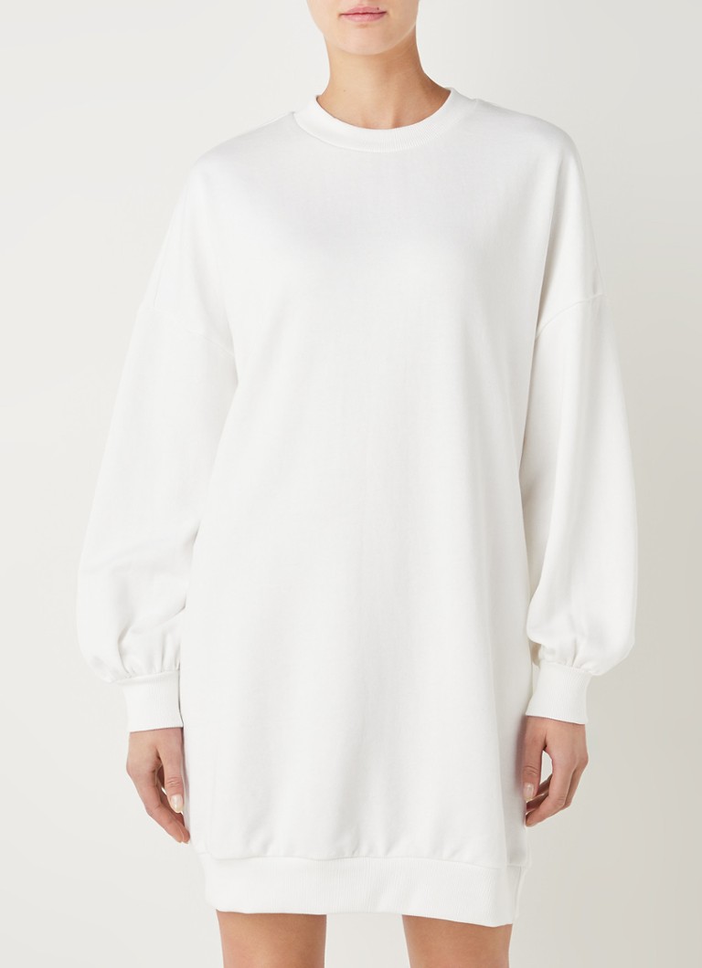 Benetton - Oversized longline sweater met steekzakken - Gebroken wit