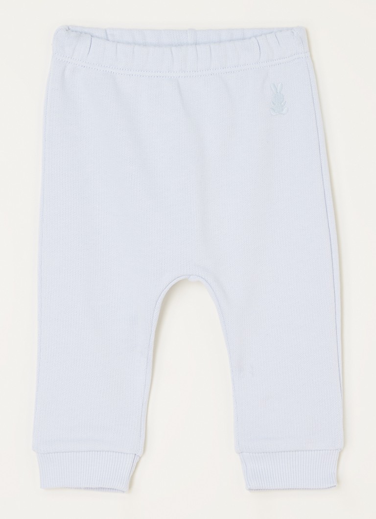 Benetton - Pantalon bébé en tissu sweat avec broderie - Bleu clair