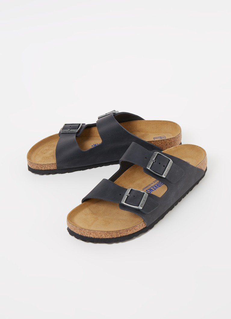 Birkenstock Arizona slipper van leer • Zwart • deBijenkorf.be