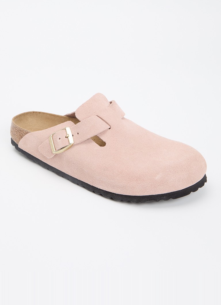 Birkenstock - Boston muiltje van suède - Oudroze