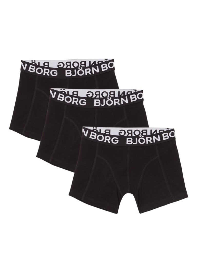Björn Borg - Boxer avec logo en pack de 3 - Noir