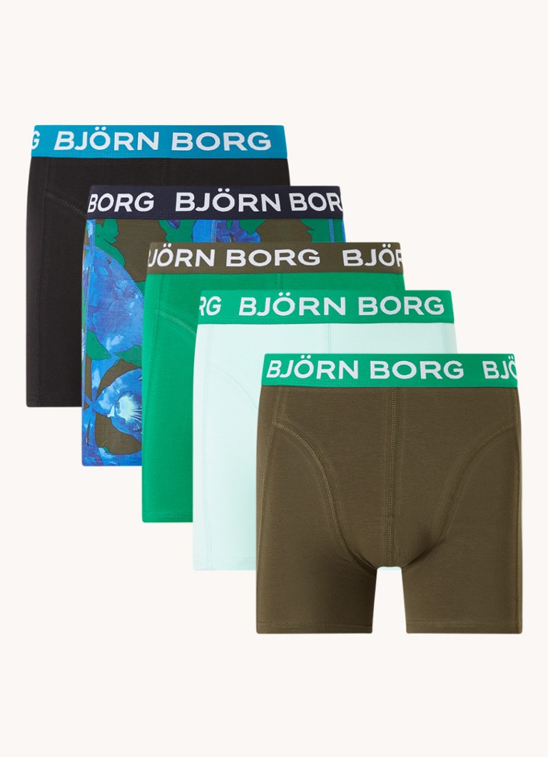Ontstaan vieren zich zorgen maken Björn Borg Boxershorts met logoband in 5-pack • Bronsgroen • deBijenkorf.be