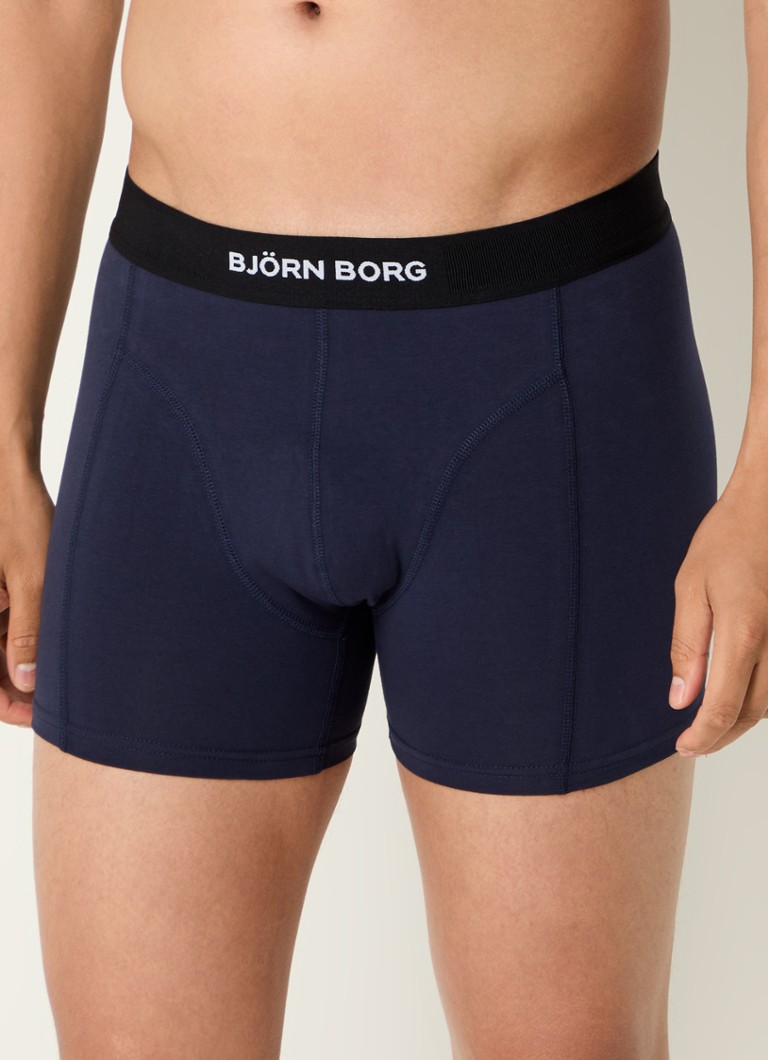 Björn Borg - Boxershorts van biologisch katoen met logoband in 3-pack - Zwart
