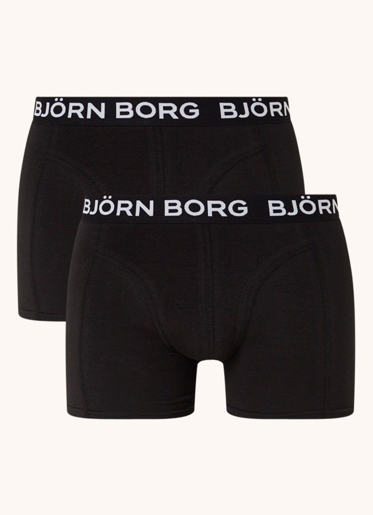 Björn Borg - Essential boxershorts met logoband in 2-pack - Zwart