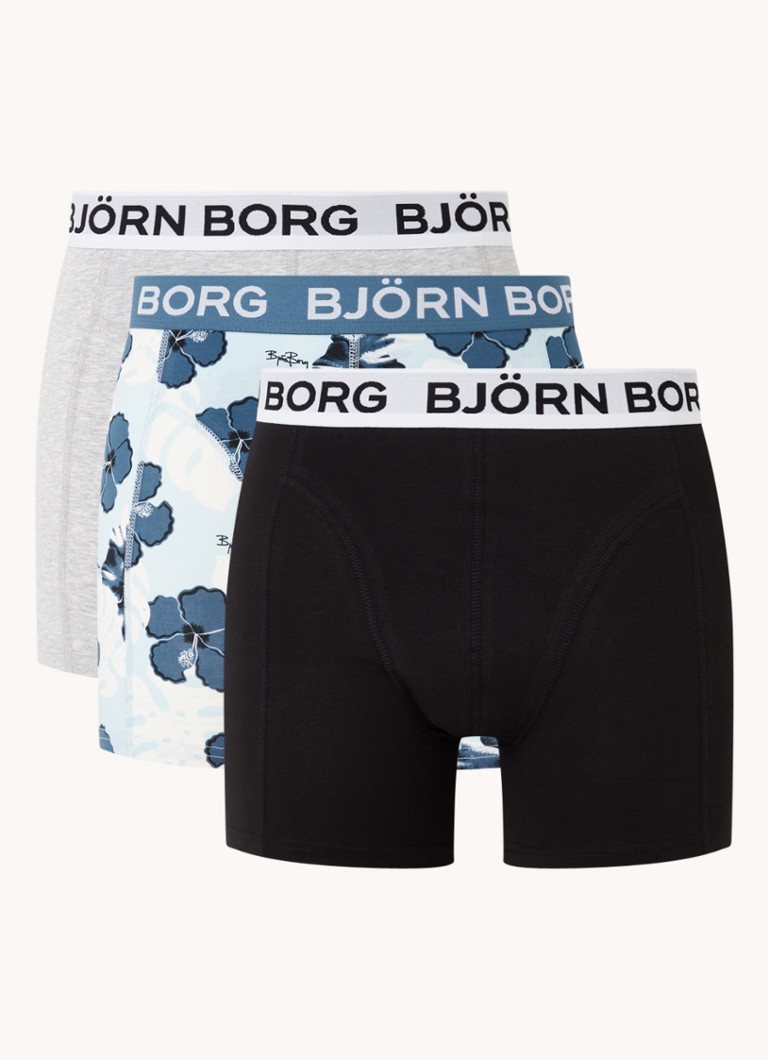 Björn Borg - Essential boxershorts met logoband in 3-pack - Lichtgrijs