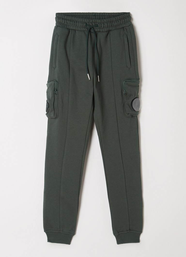 Pantalon de survêtement coupe tapered avec logo brodé De Bijenkorf Vêtements Pantalons & Jeans Pantalons Joggings 