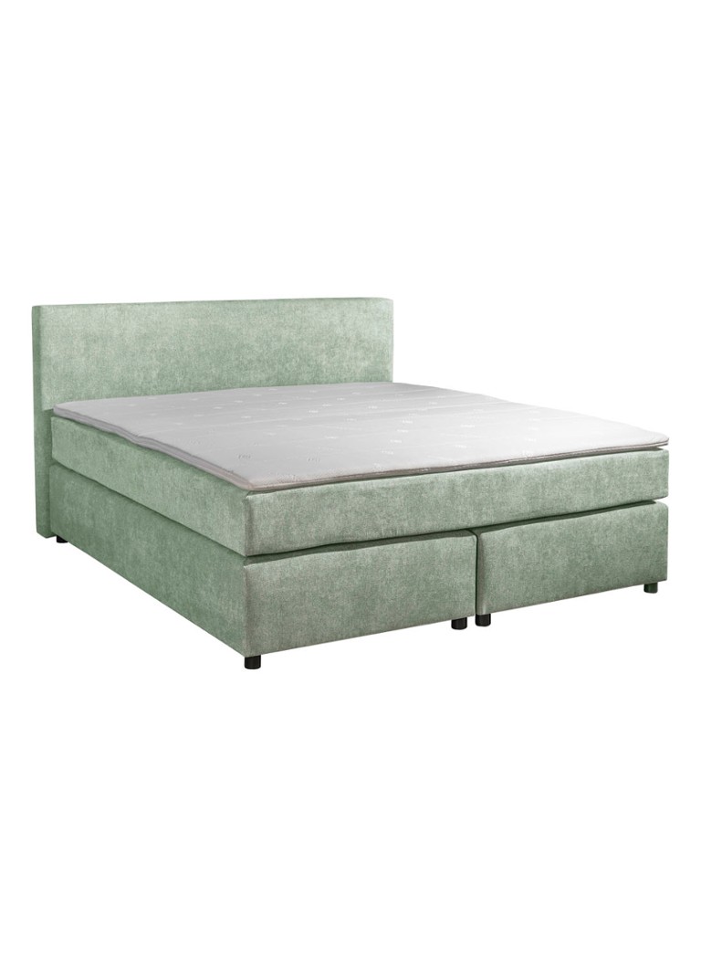 Bloemendaal - Monza boxspring combinatie inclusief matras en topper  - Lichtgroen