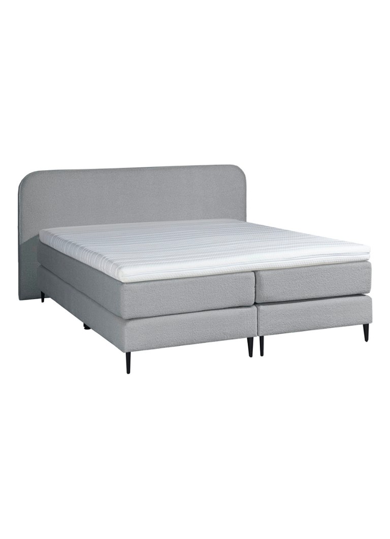 Bloemendaal - Treviso boxspring combinatie inclusief matras en topper    - Lichtgrijs