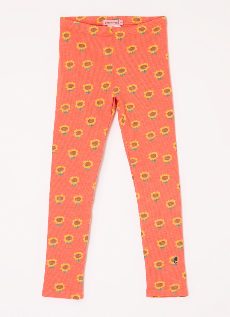 BOBO CHOSES - Ribgebreide legging van biologisch katoen - Oranjerood