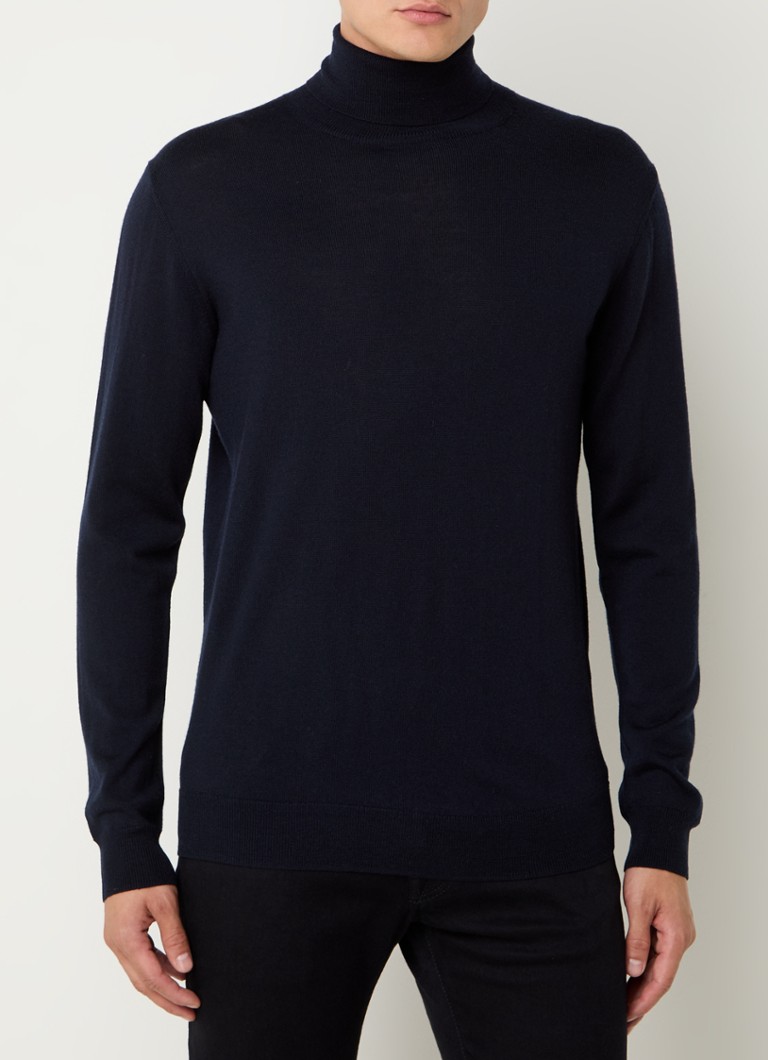 Boggi Milano Fijngebreide trui van wol met col - Main Image