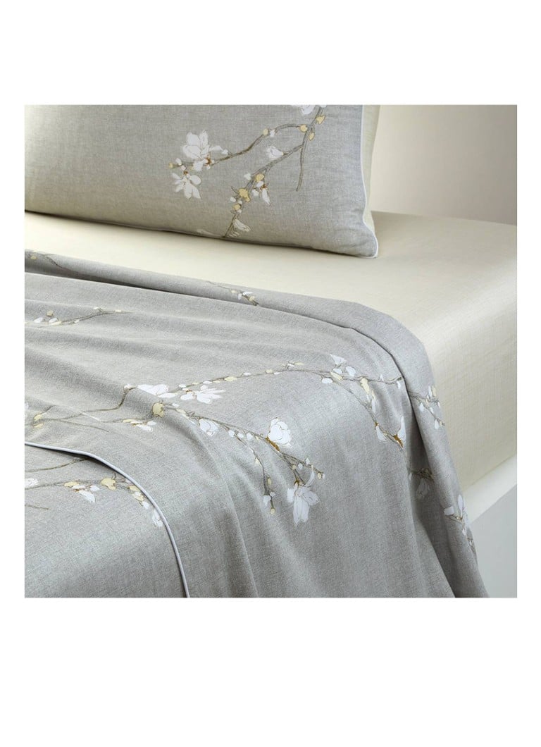 BOSS - Almond Flowers laken van katoen - Grijs