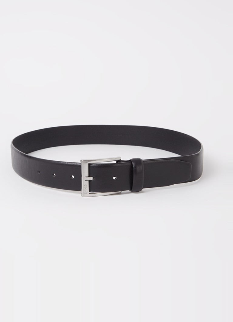 BOSS - Erron riem van leer - Zwart