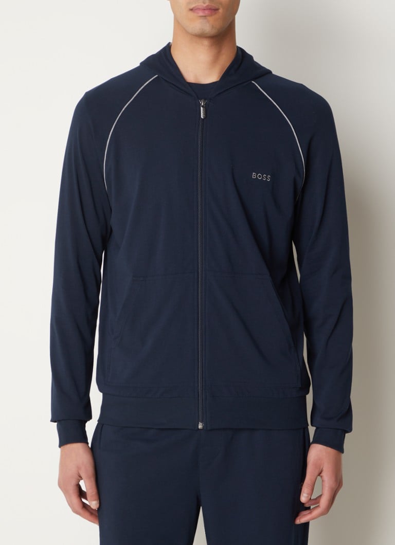 BOSS - Mix&Match sweatvest met logoborduring - Indigo