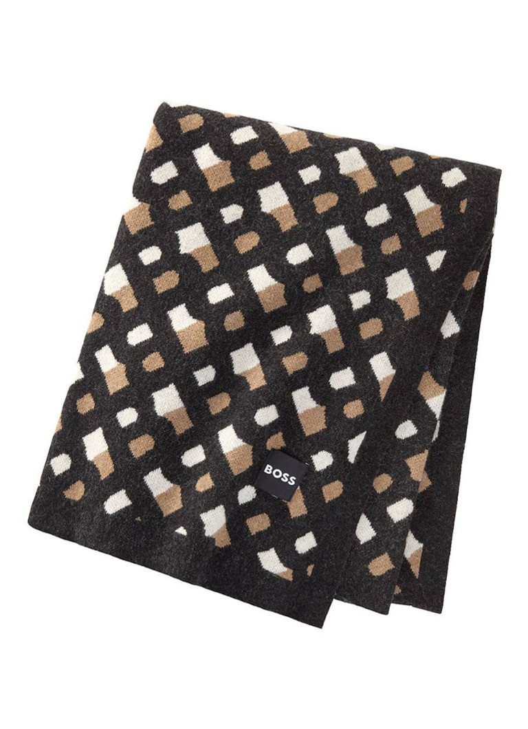 BOSS - Monogram sjaal in kasjmierblend 170 x 130 cm  - Multicolor